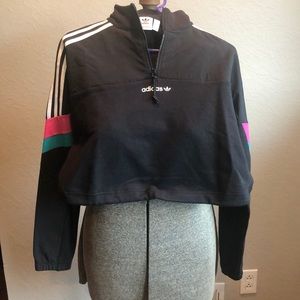 Adidas cropped half-zip sweatshirt